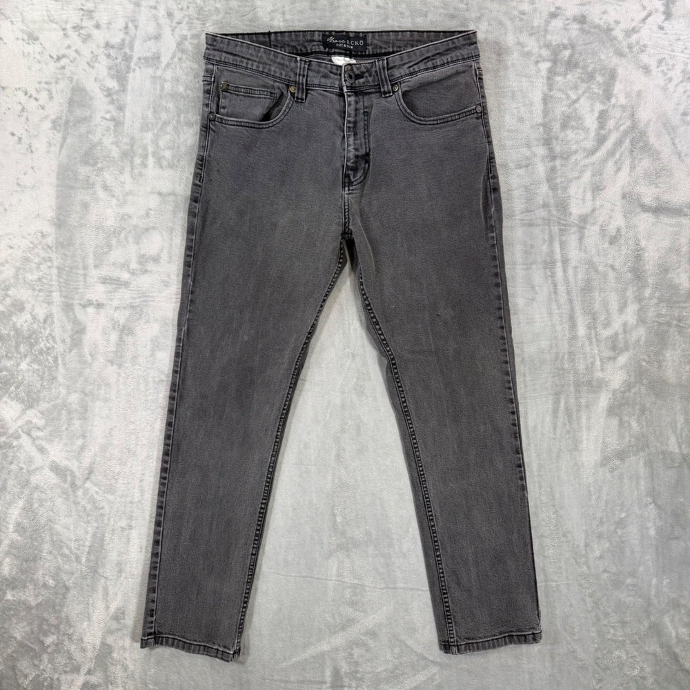 Marc Ecko Slim Straight Jeans Men's Size 34x30 Gray Denim Pants
